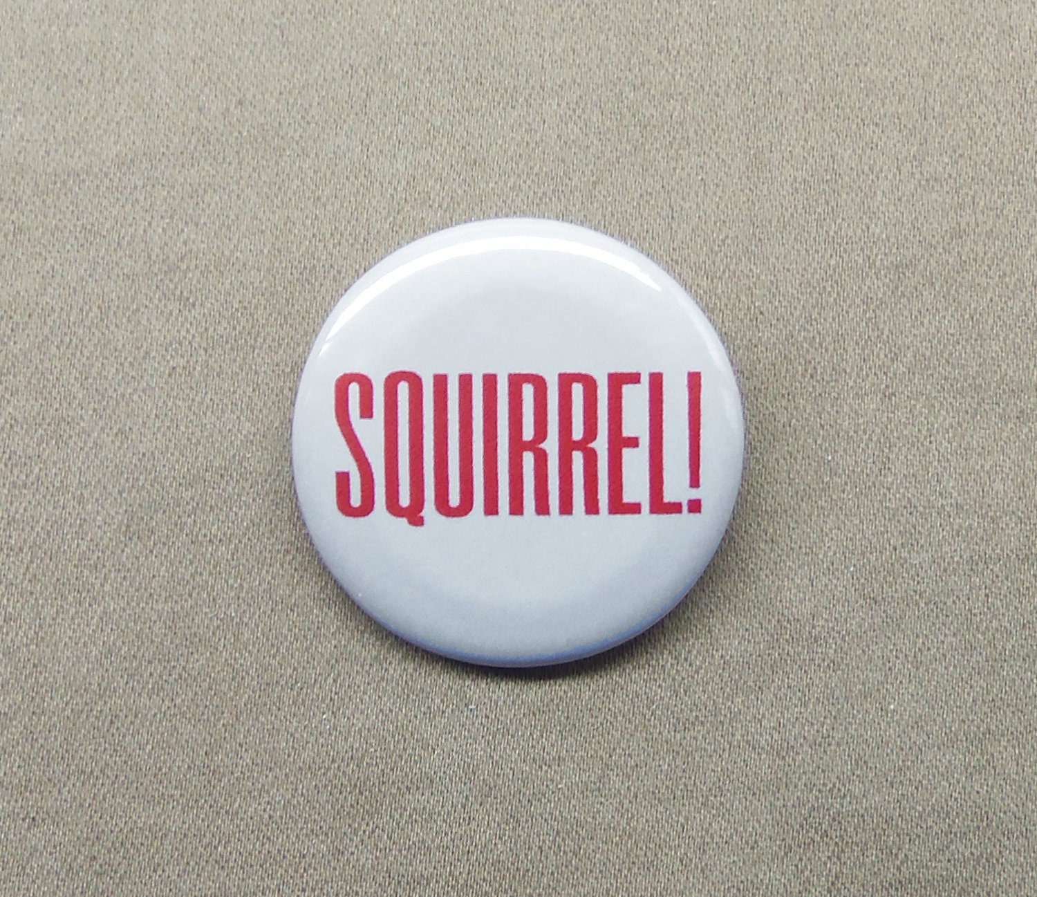 SQUIRREL! 1.25” Button Distraction Meme Joke Pin Repro Pinback or Magnet