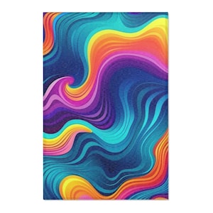 Colorful Abstract Area Rug, Bohemian Home Decor, Modern Living Room Accent Mat, Vibrant Rugs for Bedroom, Unique Gift Idea