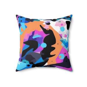 Vibrant Abstract Pillow, Colorful Home Decor, Boho Couch Cushion, Modern Throw Pillow, Artistic Accent Pillows