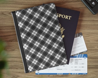 Black Plaid Passport Cover