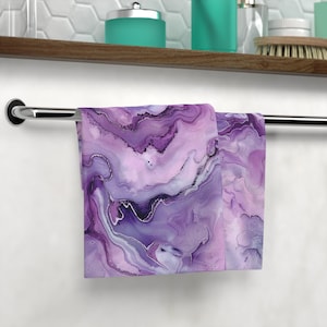 Marble Pattern Face Towel, Stylish Washcloth, Bathroom Decor, Guest Towel, Spa Essentials, Vibrant Home Accessory