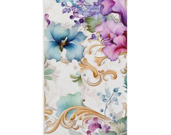 Toalla de manos con diseño floral: decoración elegante para el baño y un accesorio de cocina primaveral.