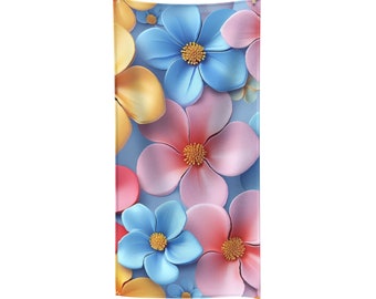 Spring Flower Bed Polycotton bath Towel