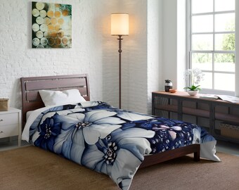 Blue Floral Comforter