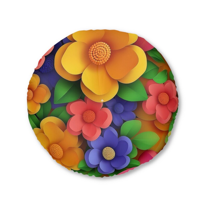 Spring Bloom Floor Pillow, Round zdjęcie 6