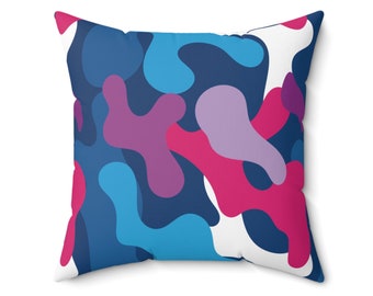 Colorful Camouflage Polyester Square Pillow