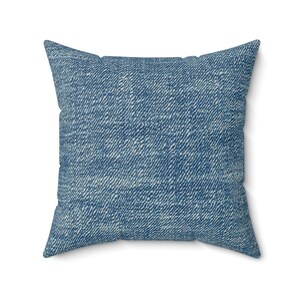 Cozy Home Decorative Pillow, Blue Textured Cushion for Living Room, Sofa Decor, Farmhouse Style, Perfect Gift for Housewarming
