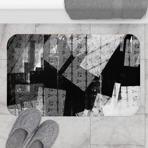 Stylish Abstract Bath Mat, Modern Home Decor, Chic Bathroom Accessory, Gift for Housewarming, Unique Bath Rug