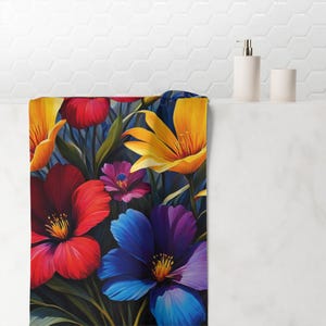 Lebendiges Blumen Nerz-Baumwolltuch, Weicher Badetuch, Strandtuch, Geschenk für Sie, Wohnkultur, Luxus-Spa-Erlebnis
