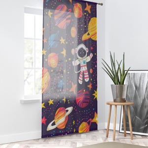 Cosmic Space Window Curtain, Astronaut Theme Home Decor, Children's Room, Nursery Curtains, Space Lover Gift, Galaxy Atmosphere