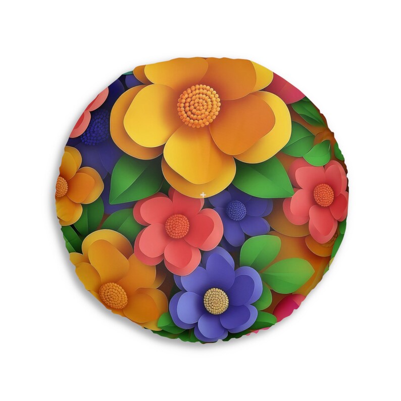 Spring Bloom Floor Pillow, Round zdjęcie 7