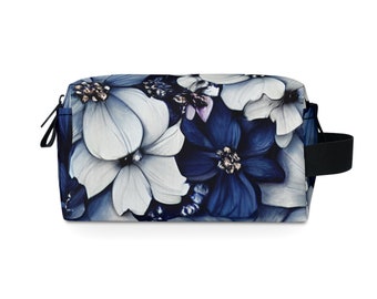 Borsa da toilette floreale blu