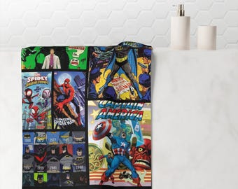 Superhelden Comic Panel Nerz-Baumwoll Handtuch