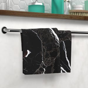 Marble Print Face Towel, Luxury Bath Towel, Spa Essential, Home Decor, Gift for Her, Bathroom Accessory