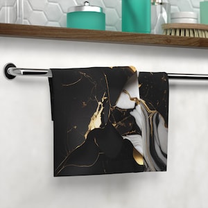 Elegant Marble Face Towel, Luxurious Bathroom Decor, Spa Gift, Home Essentials, Trendy Washcloth