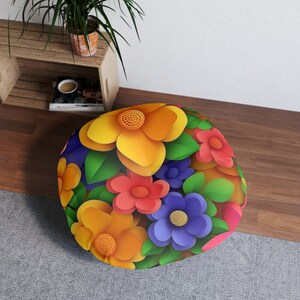 Spring Bloom Floor Pillow, Round zdjęcie 2