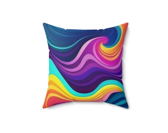 Abstract Swirl Pillow Cover: Vibrant Modern Art Home Decor