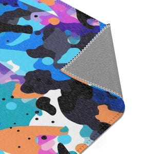 Vibrant Abstract Area Rug, Colorful Floor Mat, Bohemian Home Decor, Living Room Carpet, Artistic Home Accessory