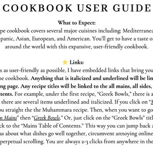 Cookbook user guide including what to expect and how I made the cookbook user friendly with a plethora of embedded links.