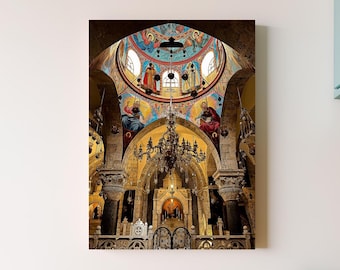 Póster de Tierra Santa, Capilla de Santa Elena - Iglesia del Santo Sepulcro, Jerusalén - Fotografía digital, Israel, Decoración fotográfica de pared