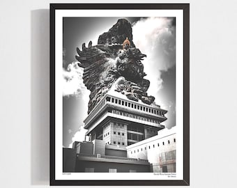Póster del Monumento a Garuda de Bali, Arte fotográfico cultural de Bali, Arte digital balinés, Decoración cultural, Arte mural de Indonesia, Recuerdo de Bali