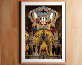 Póster de Tierra Santa, Foto de la Capilla de Santa Elena - Iglesia del Santo Sepulcro, Jerusalén - Descarga digital, Israel, Decoración fotográfica de pared
