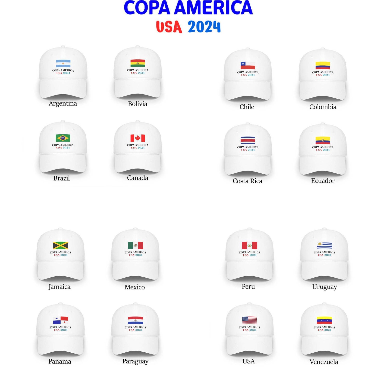 Copa America 2024 Cap, Copa America 2024, Copa America USA 2024, Soccer