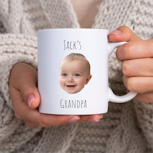 Personalised Baby Face 11 oz Mug For Grandpa Birthday Gift For Grandma Custom Name Mug For Father&#39;s Day Baby Face Coffee Mug Newborn Gift