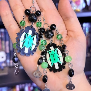 Beetlejuice Earrings| Halloween Earrings| Spooky Earrings