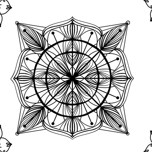 Relax and Unwind with Mandala Coloring Pages - Hand drawn in Procreate