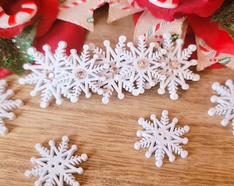 Swarovski Snowflake French Barrette, Holiday Hair Clip, Retro White Christmas Stocking Stuffer