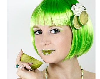 Lime Blosson Fascinator, Lime Slices Hair Clip, Fruit Hair Clip, Fruit Fascinator