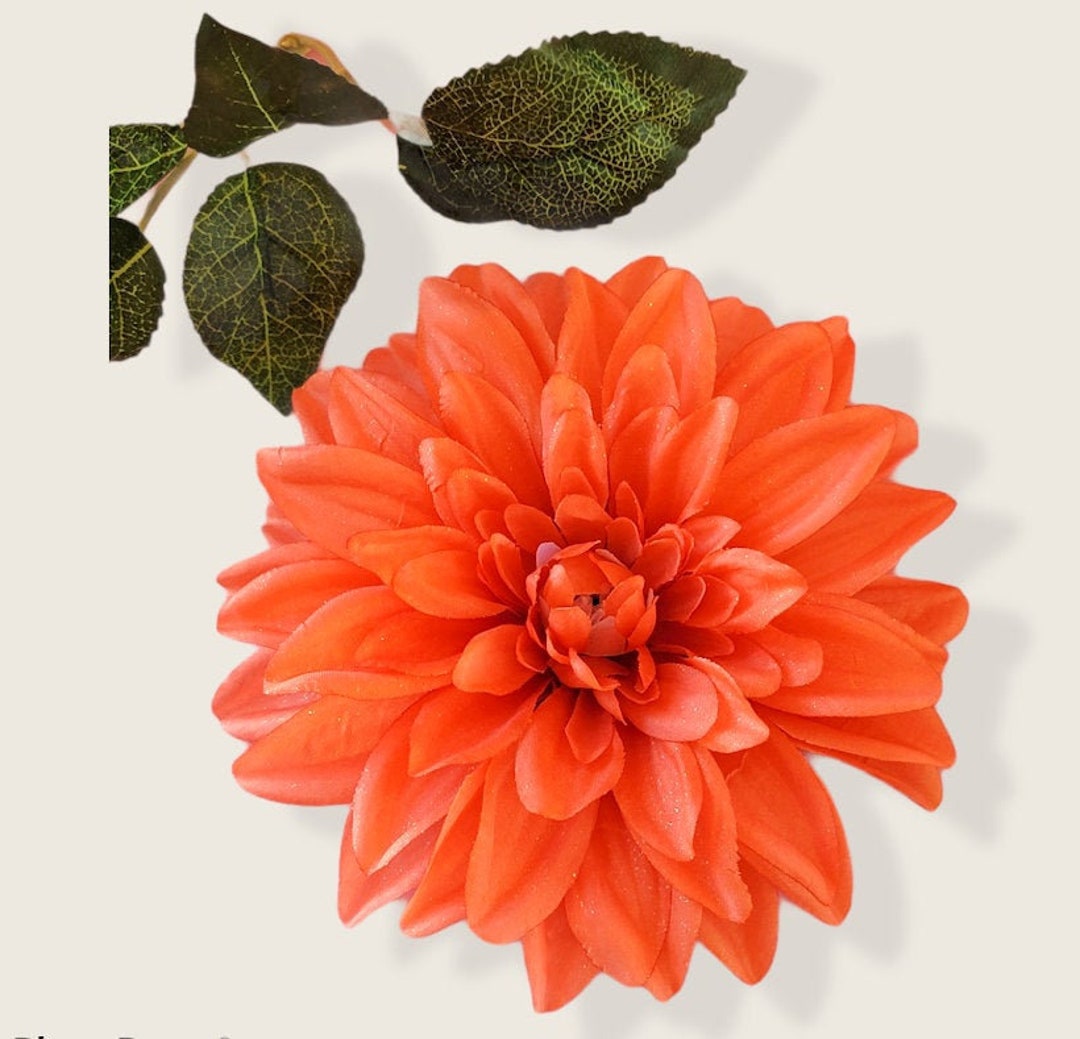 Peach Dahlia Hair Clip, Peach Hair Flower, Rockabilly Hair Flower Etsy