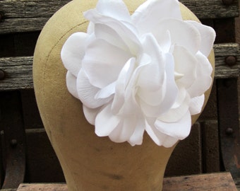 Double White Gardenia Hair Clip, Bridal Gardenia, Pinup Gardenia