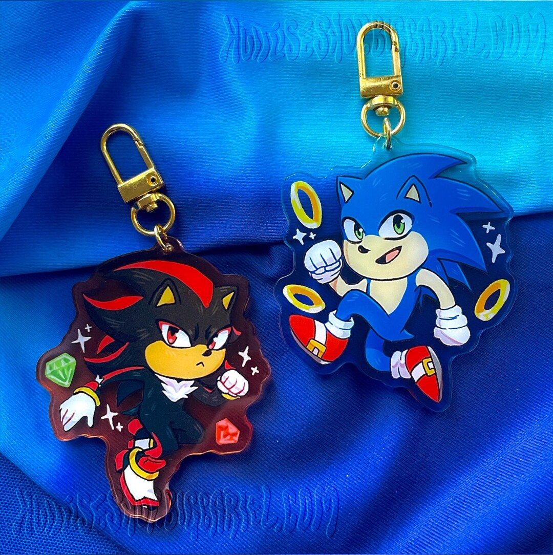 Sonic + Shadow Large Keychains - Etsy