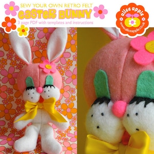 Sewing Pattern PDF - Make your own Retro Kitsch Bunny