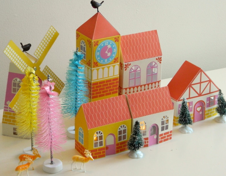 Printable PDF European Village Kit DIY Christmas Village Scene Etsy Australia