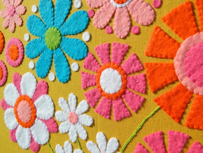 DIY Floral Fiesta Felt Applique Wallhanging Pattern PDF with Templates and Instructions image 4