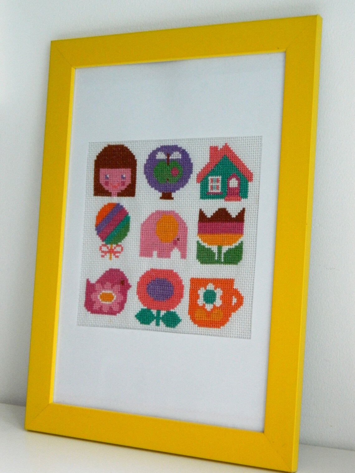 Original Retro Cross Stitch PDF Pattern by Alice Apple Motif Etsy