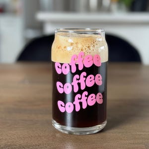Coffee Lover Glass Can, Glass Can, Glass Tumbler, Glass Cup, Cute Cup, Iced Coffee Cup, 16oz Glass Can,