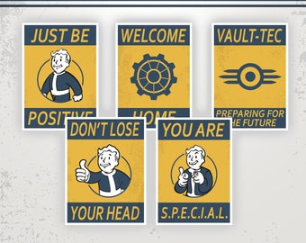 Poster Fallout Ne perdez pas la tête, vous êtes spécial et plus encore / lot de 5 affiches / FILETS VECTORIELS ! UHD