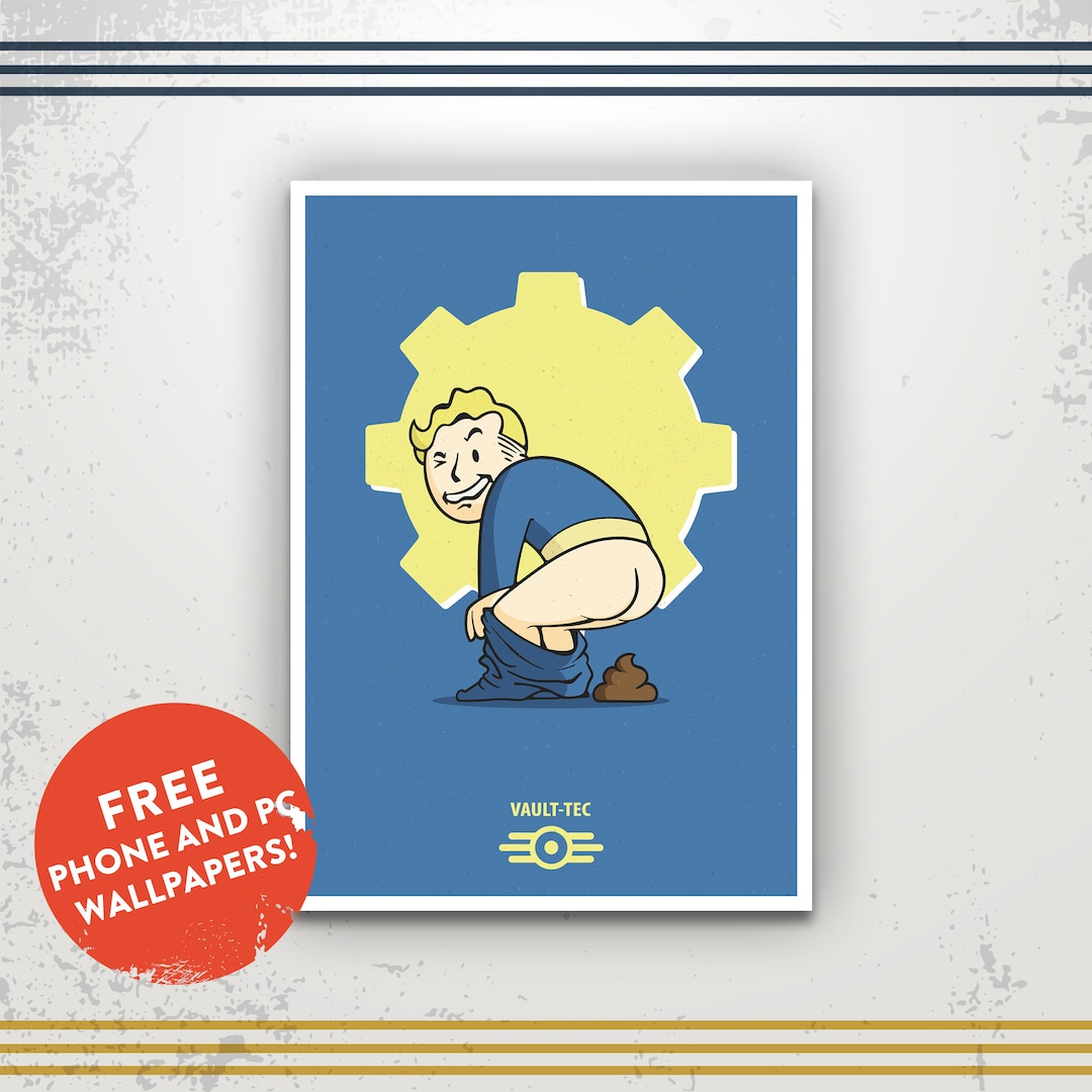 Fallout Poop Póster de Fallout: Vault Boy Pooping / Póster de propaganda de Vault ...