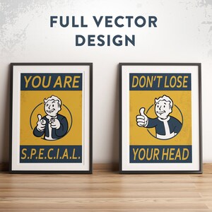 Poster Fallout Ne perdez pas la tête, vous êtes spécial et plus encore / lot de 5 affiches / FILETS VECTORIELS UHD image 2