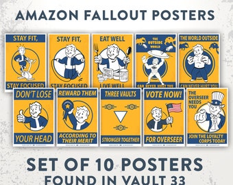 FALLOUT POSTER Don't lose your head und 9 weitere Poster von Amazon Fallout Show / Vault 33 Poster / vault-tec Poster 10er Set / EPS