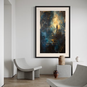 Mystical Stairway Digital Art Print | Surreal Fantasy Dreamscape Wall Decor | Abstract Spiritual Poster | Instant Download by InstaaArt