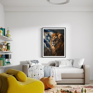 Lion of Israel Digital Wall Art | Printable Judaica & Biblical Decor | Jewish Spiritual Poster | Messianic Art Download by InstaaArt