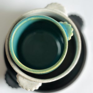 Handmade Breakfast Set, Wheel-Thrown Pottery, Cup, Plate, Bowls, Original Design – Perfect for Dining & Gifts, Artisan Stoneware