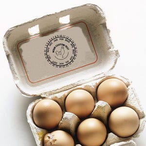 Sello de fecha de puesta de huevos para cartones de huevos, sello de cartón de huevos con fecha de gallina, sello de calendario perpetuo para sellos de paquetes de alimentos, sello de huevo de granja