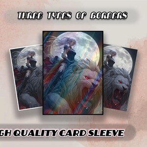 Capas para cartas Moonlit Lion Rider, capas Matte Mtg, capas para cartas de Magic detalhadas e de alta qualidade, capas para cartas de arte