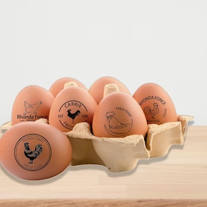 Sello de goma de huevo personalizado, sello de huevo fresco personalizado, sello de huevo de gallina, sello de huevo de pato, caja de huevos personalizada, sello de cartón de huevos, sello de huevo de pato